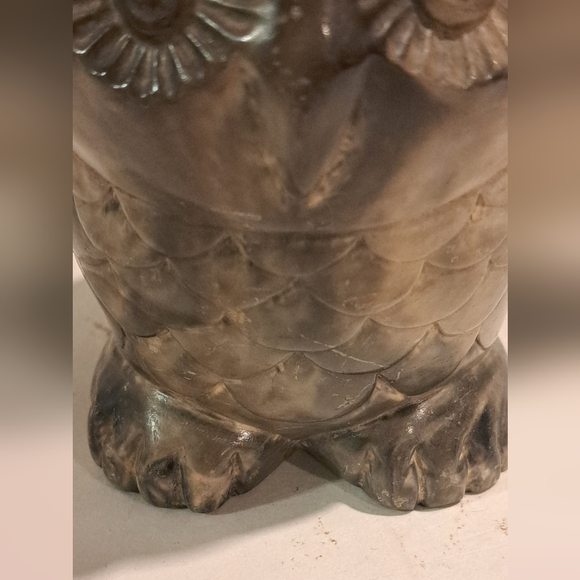 VIntage Owl Figurine Soapstone Thorn Arts Nanalmo BC Canada Arctic Art. Signed. - Picture 5 of 10